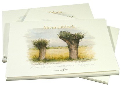 Akvarelblok RH - A4, 210 x 297 mm - Akvarelpapir, Blok