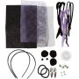 DIY-sæt med uhyggeligt hårtilbehør til Halloween, sort/lilla DIY-sæt med uhyggeligt hårtilbehør til Halloween, sort/lilla
