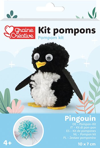 Gör-det-själv-kit för pompom-pingvin Gör-det-själv-kit för pompom-pingvin