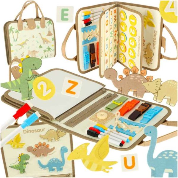 Montessori sensorisk aktivitetstaske Dinosaur 28 x 22 cm Montessori sensorisk aktivitetstaske Dinosaur 28 x 22 cm