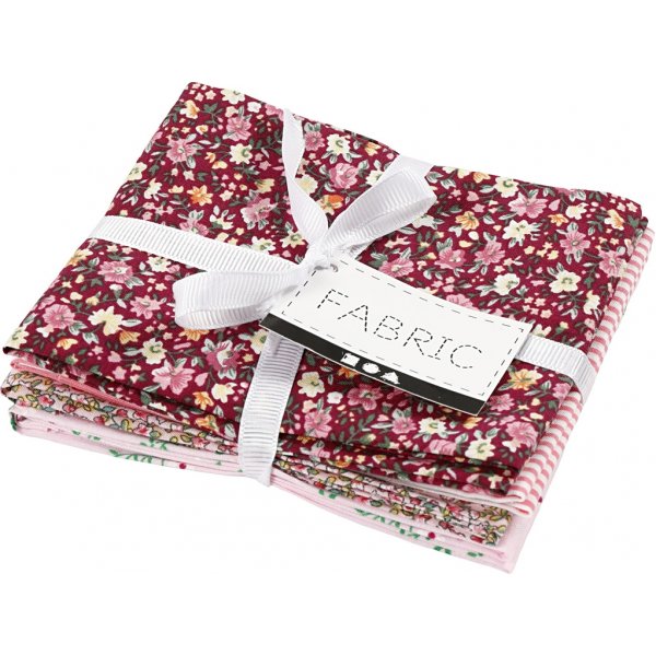 Patchworktyg - rosa - 4 st Patchworktyg - rosa - 4 st