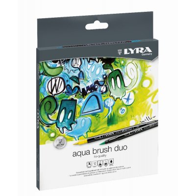 Akvarellpennor Aqua Brush Duo - 12-pack