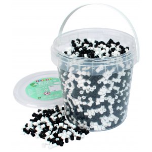 R�rp�rlor i hink 5000 st - svart & vit mix