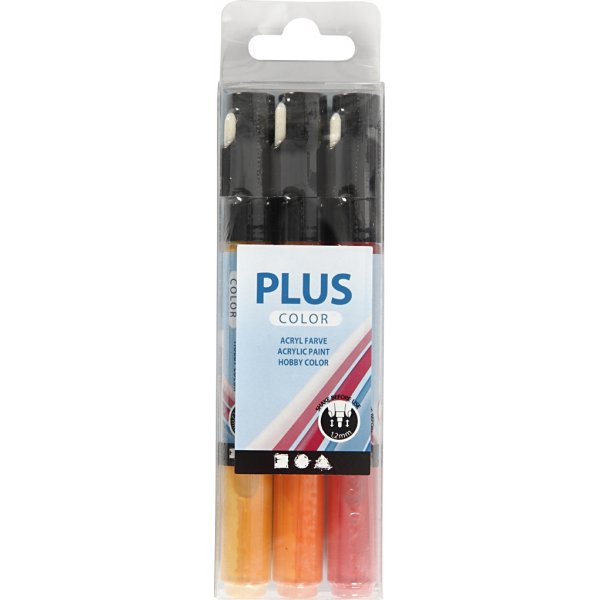 Plus Color Tusch - pumpkin - crimson red - yellow sun - 3 st Plus Color Tusch - pumpkin - crimson red - yellow sun - 3 st