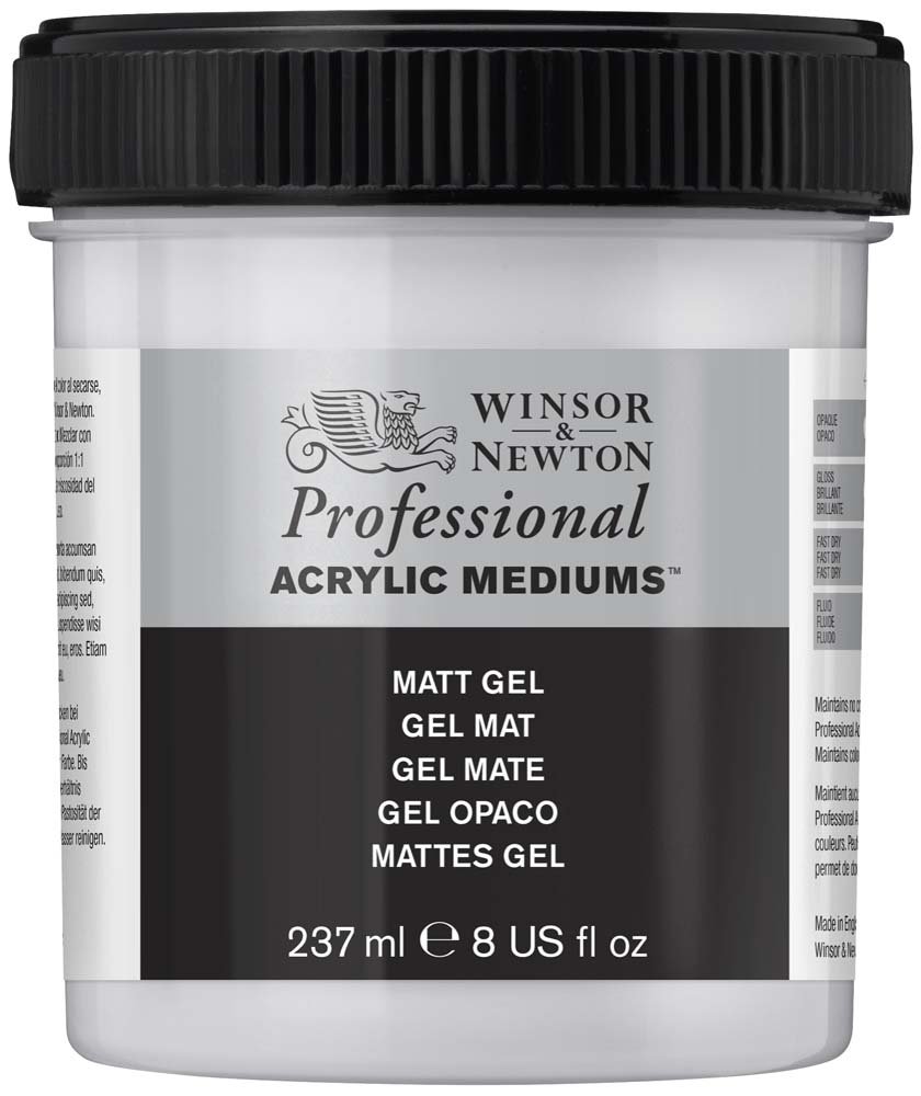 Akrylmedium W&N Professional - Mat gel - 237 ml - Akrylmedier, Malermedium, Fernis og kunstner medier til kunstmaling