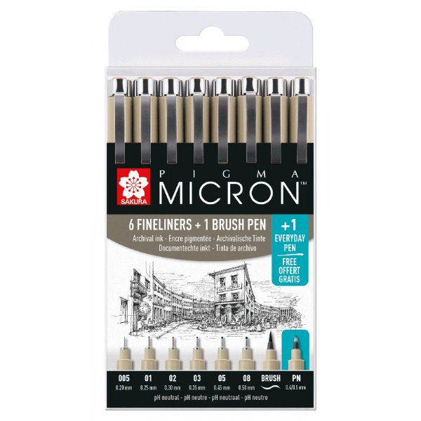 Fineliners Pigma Micron Arkivresistent - 8-pak