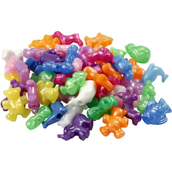 Plastperler 25 mm perlefarger 220 stk - Krukke Plastperler 25 mm perlefarger 220 stk - Krukke