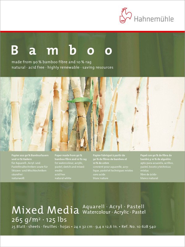 Mixed Media Blok Hahnemühle Bambus 265 g - 36x48cm - Akvarelpapir, Blok