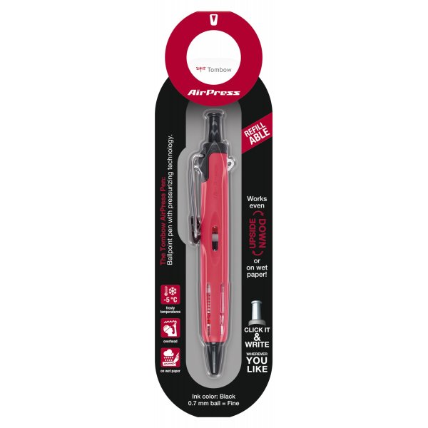Tombow AirPress kuglepen rød blister Tombow AirPress kuglepen rød blister