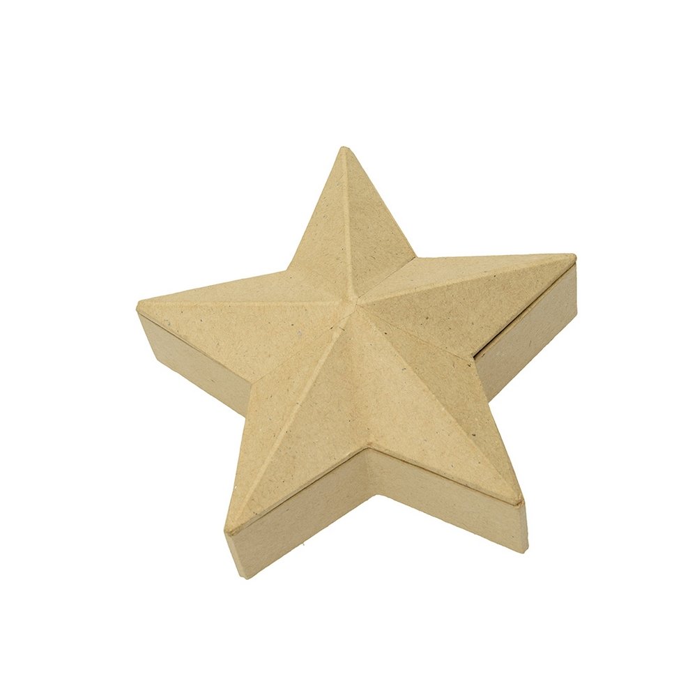 3D låda Stjärna - 15x15x6 cm - Pappaskar, Pappartiklar, Dekorstommar, Hobbymaterial, Pyssla