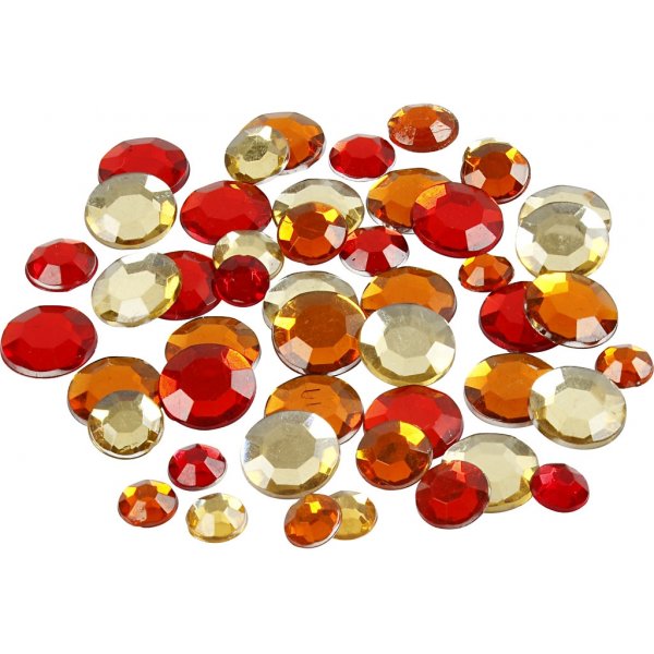Rhinestones - röd harmoni - Runda - 6+9+12 mm - 360 st Rhinestones - röd harmoni - Runda - 6+9+12 mm - 360 st
