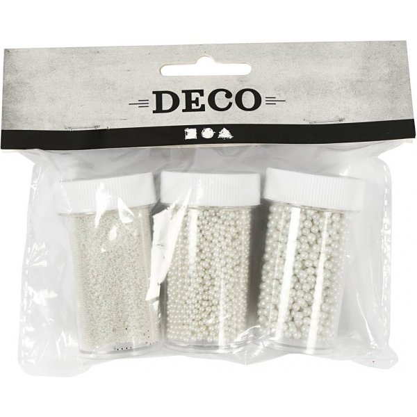 Miniglaskulor - pärlemor - 3 x 45 g Miniglaskulor - pärlemor - 3 x 45 g