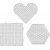 Perleplader - klare - hjerter - sekskant - firkanter - JUMBO - 6 stk