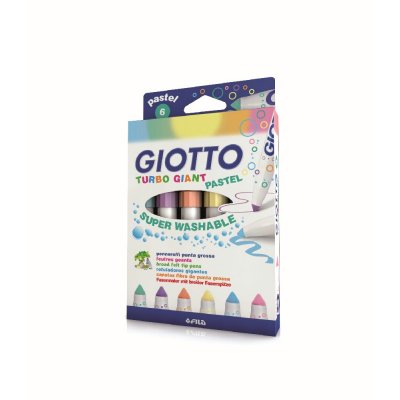 Tusjpenner Giotto Turbo Giant Pastell - 6-pakning
