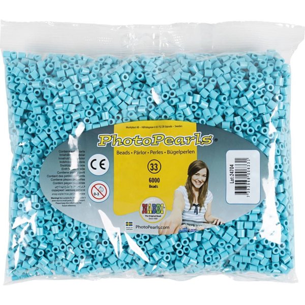 Photo Pearls medium 5x5 mm Turkos 6000 st Photo Pearls medium 5x5 mm Turkos 6000 st