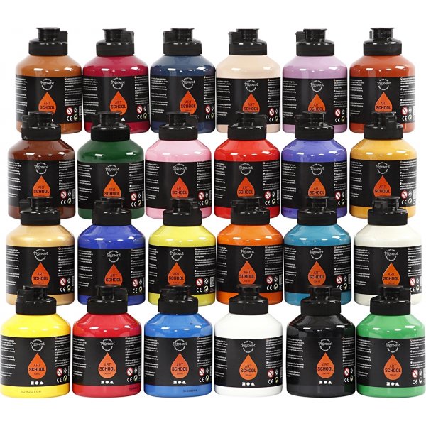 Pigment Art School - mixade färger - halvblank - 24 x 500 ml Pigment Art School - mixade färger - halvblank - 24 x 500 ml