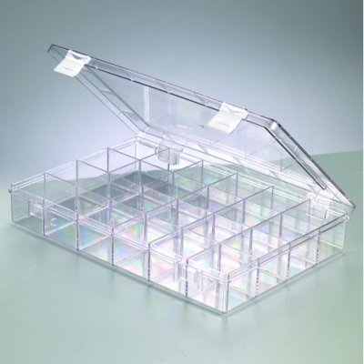 Plastbox 33 x 22 cm - klar transparent 24 sektioner