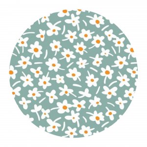 Ferdiglaget voksduk Happy days mintwood rund 160 cm