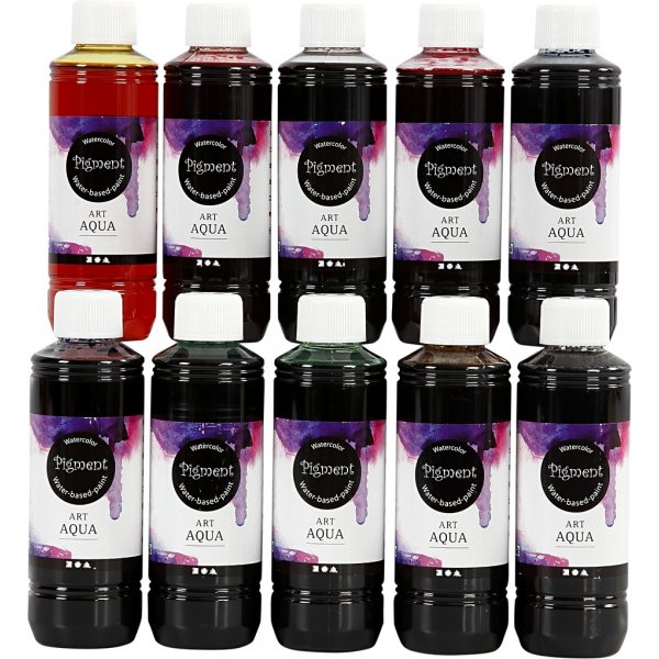 Flytande Akvarellfärg - mixade färger - 10 x 250 ml Flytande Akvarellfärg - mixade färger - 10 x 250 ml