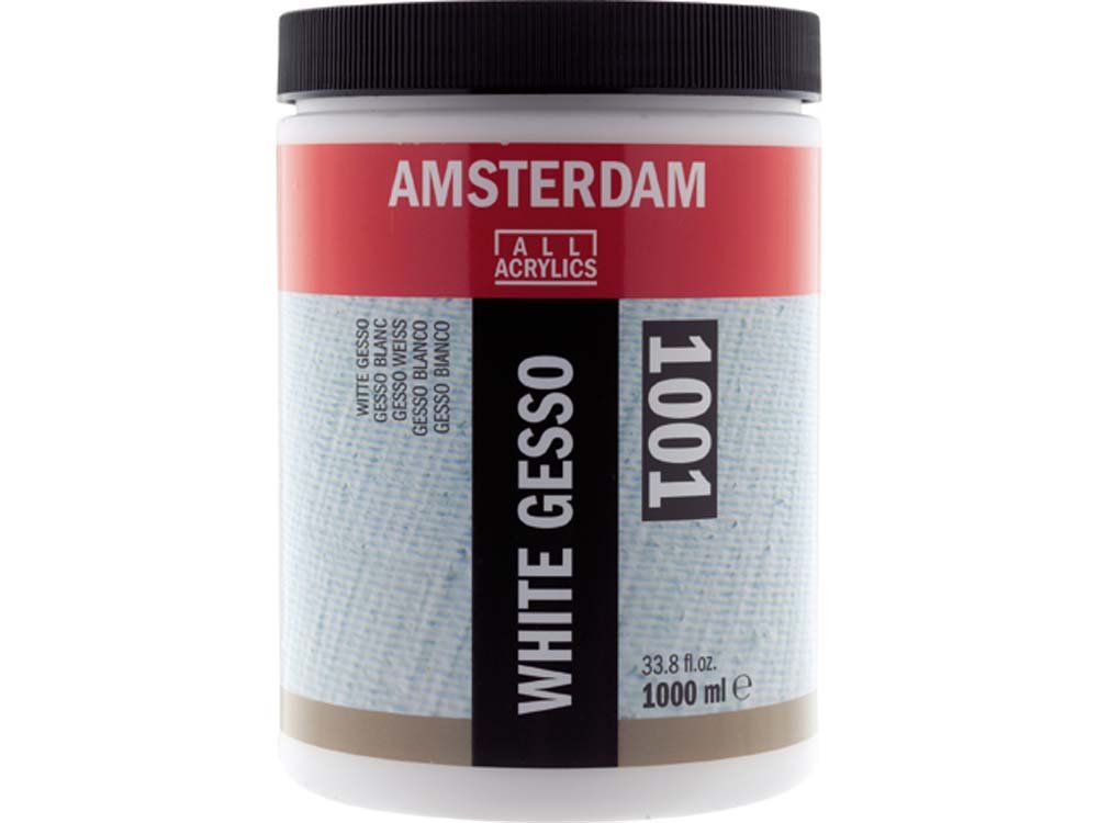 Gesso Amsterdam 1 L - Hvid - Grunder - Primer, Fernis og kunstner medier til kunstmaling