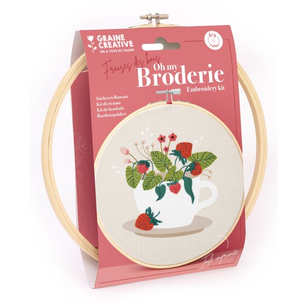 Broderikit vild jordgubbe �20 cm