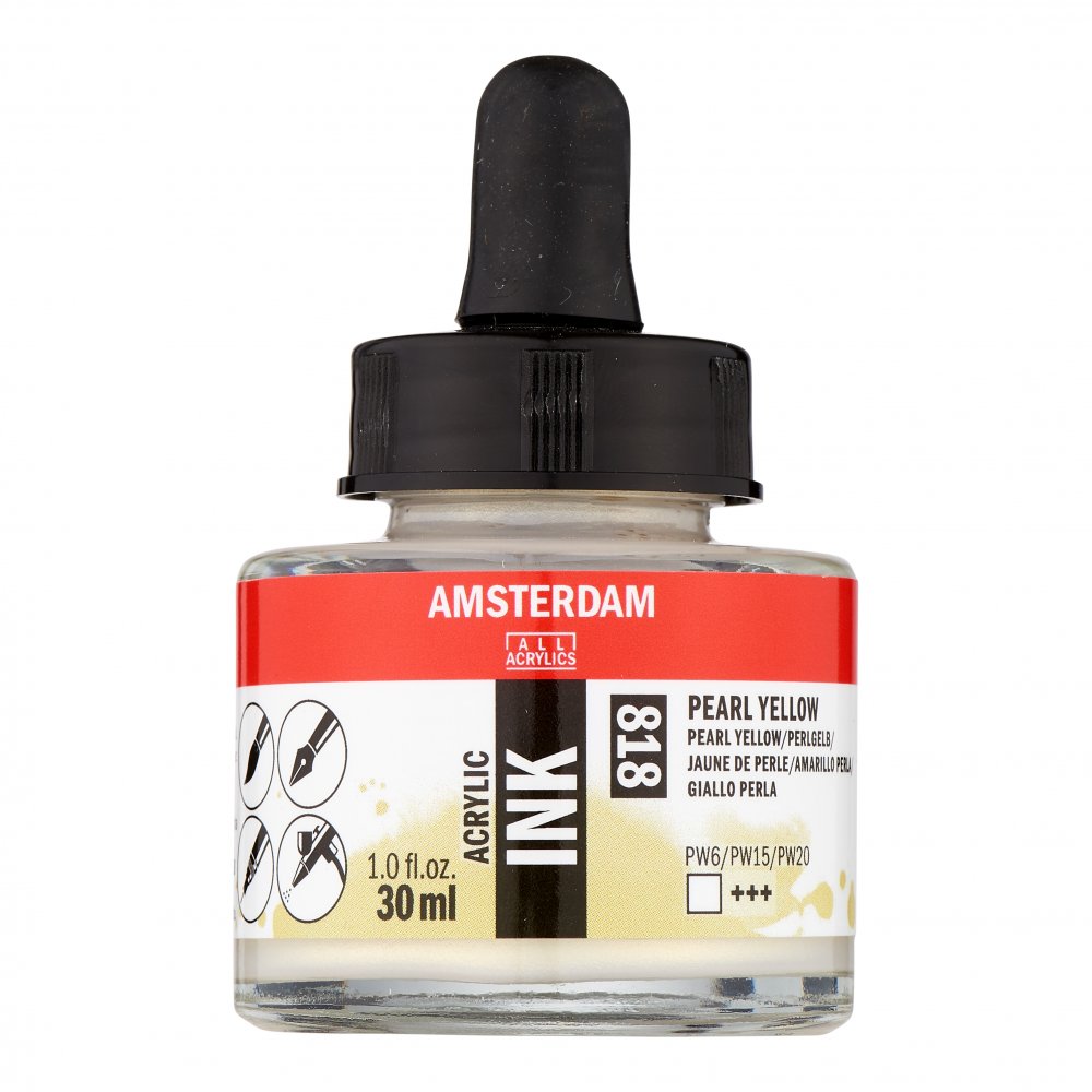 Akrylblæk Amsterdam 38 ml - Perlegul - Tusch & Blæk, Kunstnerfarver