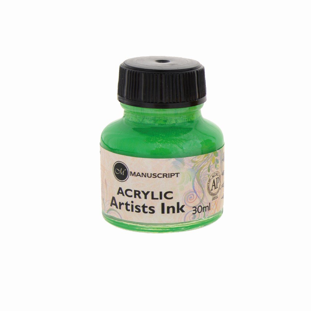 Akrylbläck 30 ml - Smaragdgrön - Tusch & Bläck, Konstnärsfärger