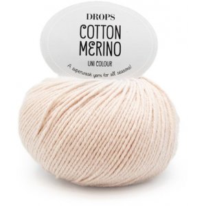 DROPS Cotton Merino Uni Colour garn - 50g - Puder (28) DROPS Cotton Merino Uni Colour garn - 50g - Puder (28)