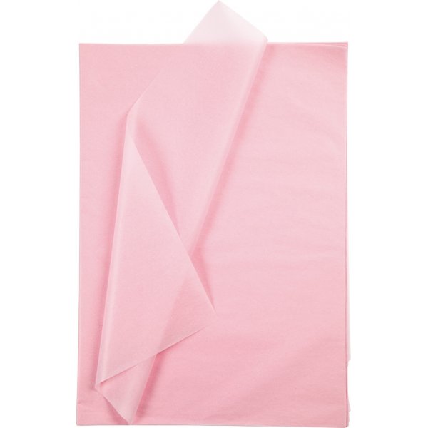 Silkespapper - ljusrosa - 50 x 70 cm - 14 g -10 ark Silkespapper - ljusrosa - 50 x 70 cm - 14 g -10 ark