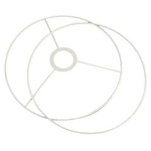 Lamperinge Sæt Ø 10 cm - Hvid 2 dele Rund - Lampeskærm stativer, Metalartikler, Dekorationsrammer, Hobbymateriale, Håndværk