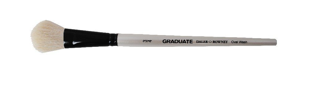Akrylpensel Graduate Hvid Gedehår Oval Wash - 3/4 - Akrylpensler, Pensler