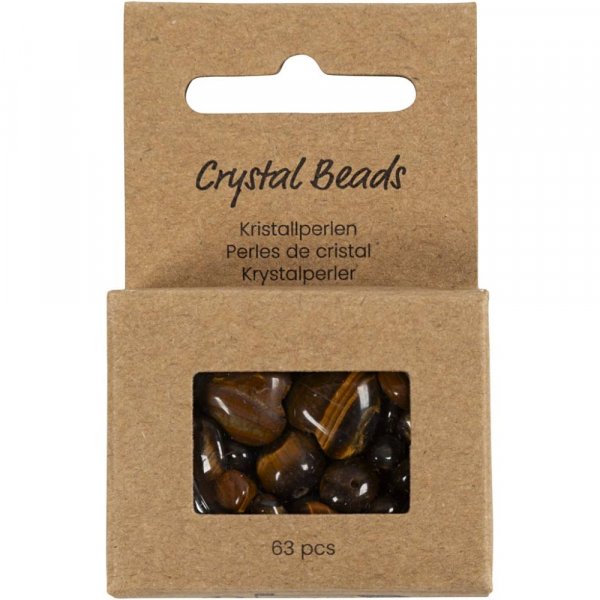 Kristallp�rlor tiger�ga brun 7-12 mm - 63 st.