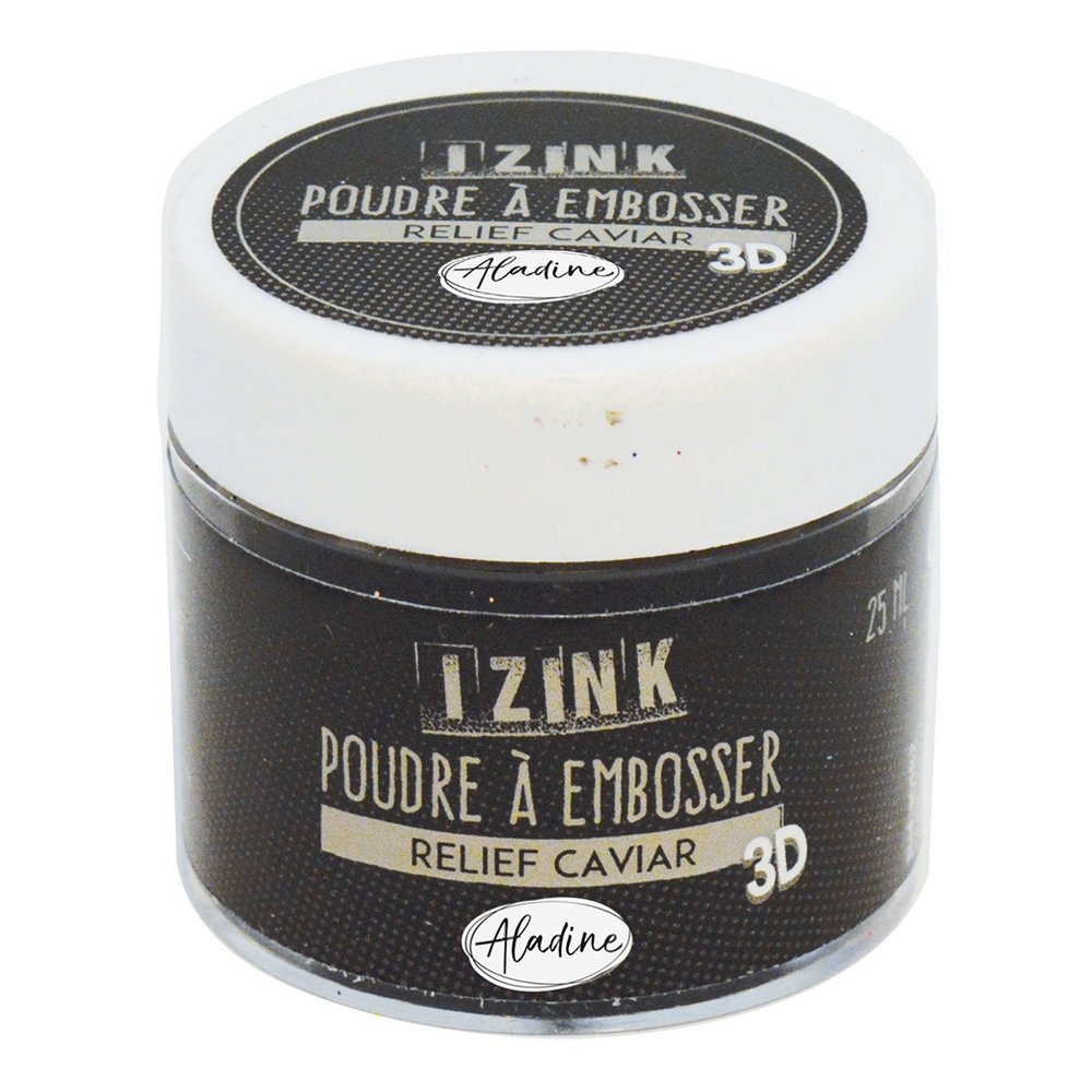 Embossing Powder Izink 25 ml - Kaviar - Embossing pulver, Prægning, Stempler, Scrapbooking, Håndværk