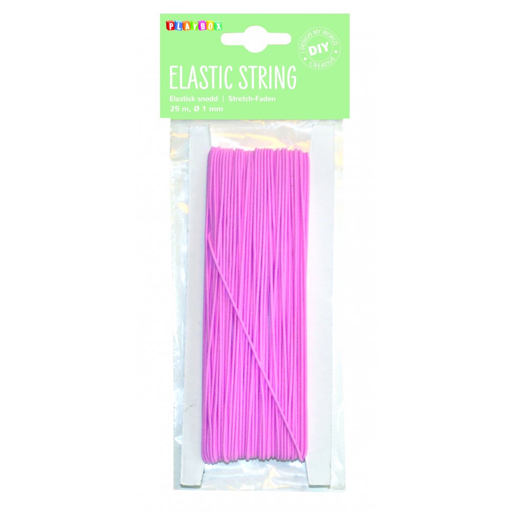 Elastiksnor pink 25 m Ø 1 mm - Elastisksnor, Snor, Tekstilbånd & snor