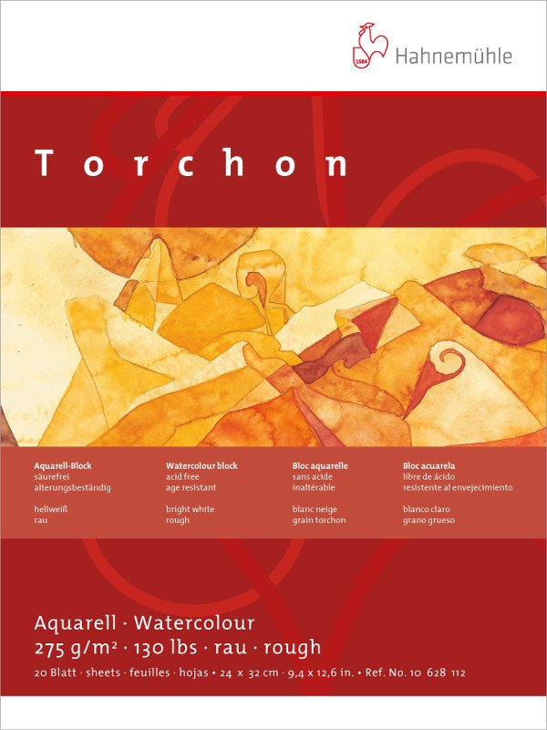 Akvarelblok Hahnemühle Torchon 275 g - 17x24cm - Akvarelpapir, Blok