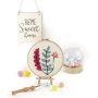 Punch needle-kit med v�xtmotiv, 20 cm