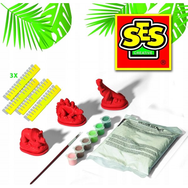 Gjutset dinosaurier gips 3 figurer - SES Creative