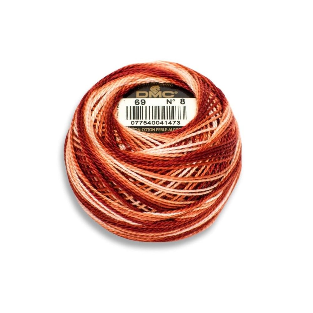 DMC Pearl Cotton Art. 116/8, 69 Variegated Terra Cotta - Broderigarn, Garn, Sticka & virka