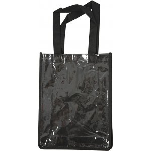 Taske med plastfront - sort