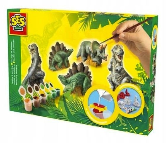 Gjutset dinosaurier gips 3 figurer - SES Creative