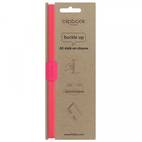 Selvklebende elastisk lukking for Filofax Clipboox - A5 - Rosa