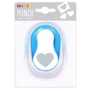 Stans hj�rta 2,5 cm - Bl�/vit