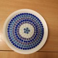 Kundbild MosaixSoft - glasmosaik 10 x 10 mm - transparent 200 g ~ 215 st.: Ett ljusfat fick bli försöksobjekt...