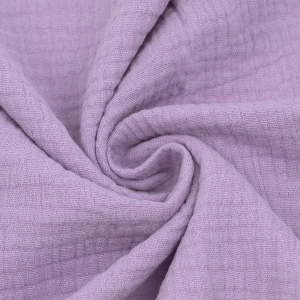 Bomullsmuslin Double Gauze – 130 cm - Lila - Enfärgat bomullstyg, Bomullstyg, Tyger