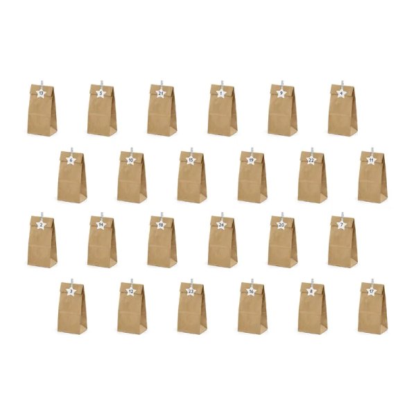 Adventskalender p�sar DIY kraft - 24-pack