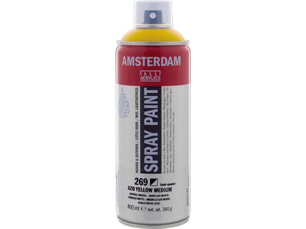 Amsterdam Spray 400 ml - Azo Yellow Medium - Spraydåser, Spraymaling, Hobbyfarve