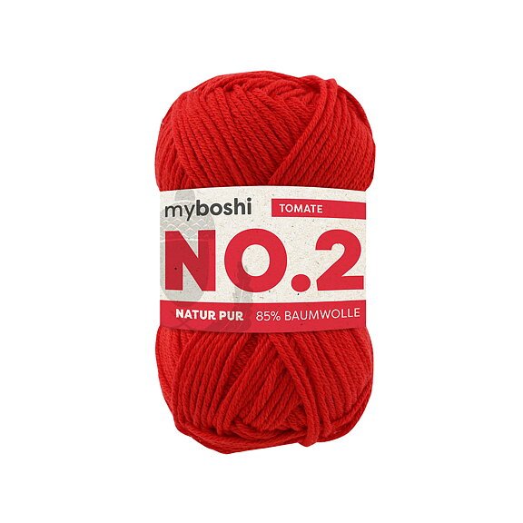 Myboshi No.2 - 50 g - Tomat - Myboshi garn, Garn, Strikke, hækle, knytte og væve