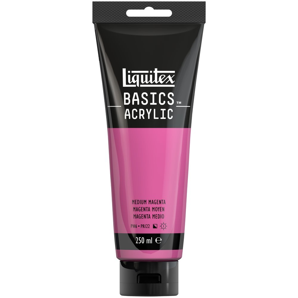 Akrylfärg - Liquitex Basics - 250ml - Medium Magenta - Akrylfärger, Konstnärsfärger