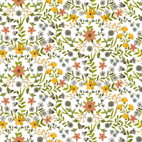 Vaxduk med L�vblom motiv - Terracotta