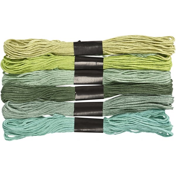 Harmoni Broderigarn - grön - 6 bunt Harmoni Broderigarn - grön - 6 bunt